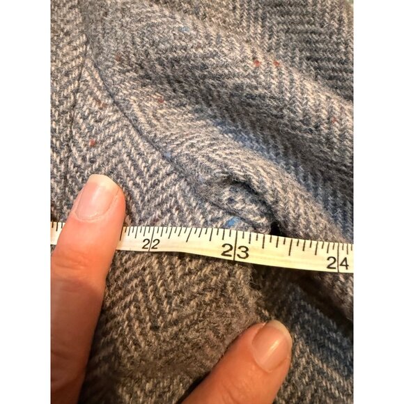 Haggar Imperial Mens Herringbone Gray Wool Blazer Sport Coat Jacket Made In USA - Picture 13 of 14